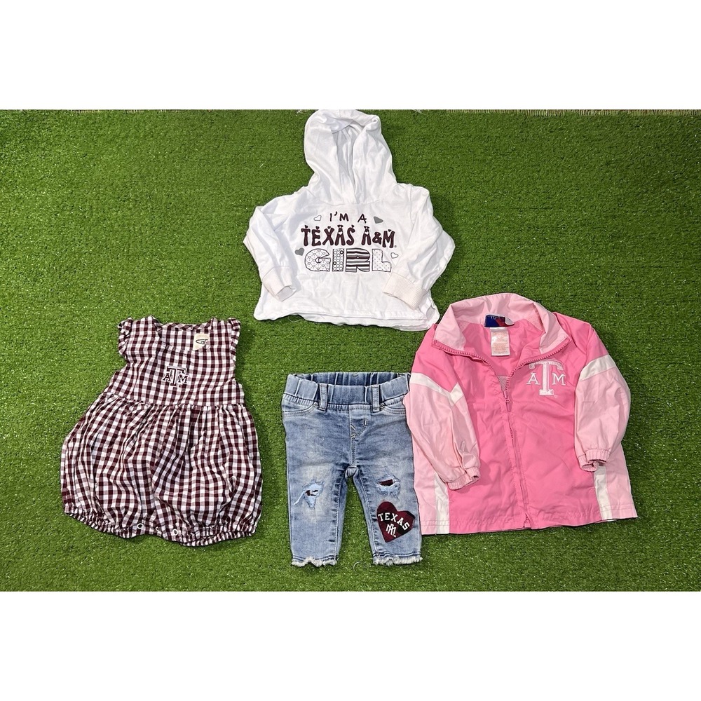 Vintage Y2K Texas A&M Baby Girl Clothes 0-3M Aggies Romper Gap Jeans Reveille